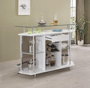 Gideon Crescent Shaped Glass Top Bar Unit with Drawer - Furniture Now (CA)