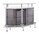 Gideon Crescent Shaped Glass Top Bar Unit with Drawer - Furniture Now (CA)