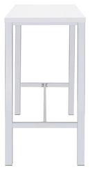 Natividad 5-piece Bar Set White High Gloss and Chrome - Furniture Now (CA)