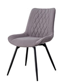 Diggs Upholstered Tufted Swivel Dining Chairs Grey and Gunmetal (Set of 2) - Furniture Now (CA)