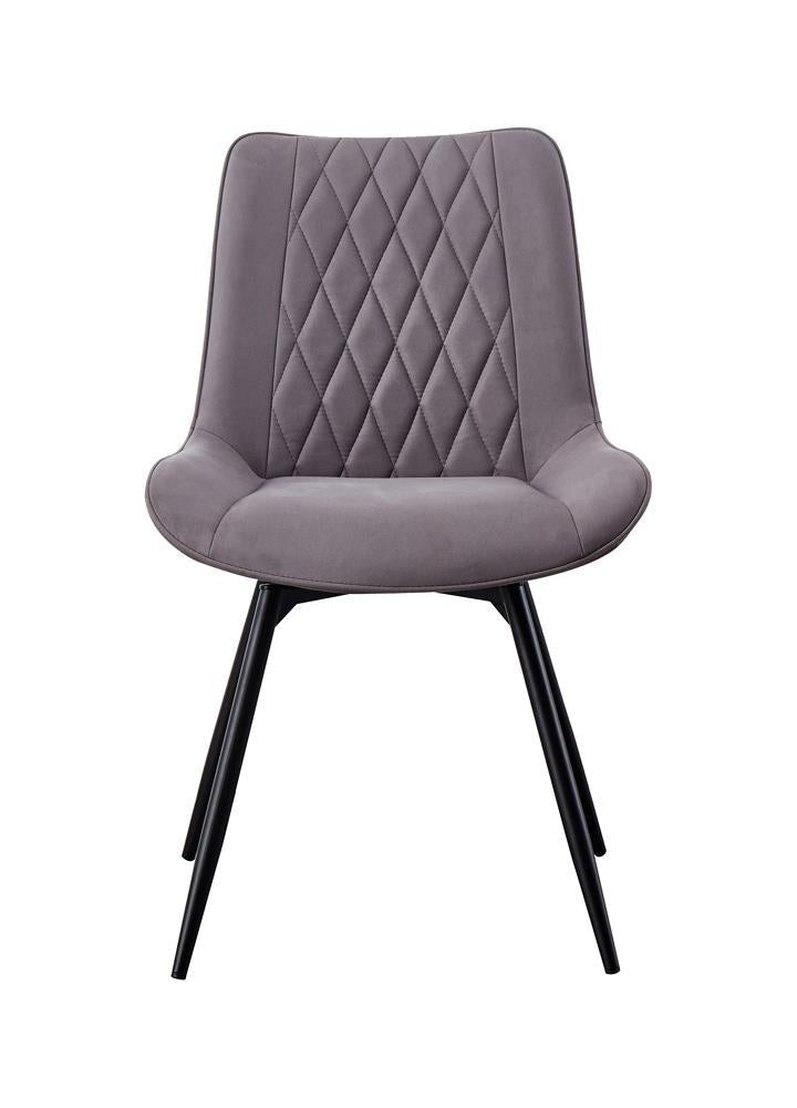 Diggs Upholstered Tufted Swivel Dining Chairs Grey and Gunmetal (Set of 2) - Furniture Now (CA)