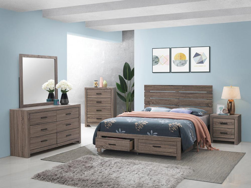 Brantford Eastern King & Queen Panel Bed Barrel Oak - Furniture Now (CA)
