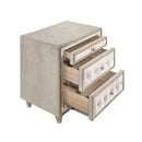 Antonella 3-drawer Upholstered Nightstand Ivory and Camel - Furniture Now (CA)