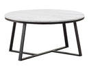 Hugo Round Coffee Table White and Matte Black - Furniture Now (CA)