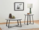 Hugo Metal Base Round End Table White and Matte Black - Furniture Now (CA)