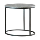 Lainey Faux Marble Round Top End Table Grey and Gunmetal - Furniture Now (CA)
