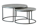 Lainey Round 2-piece Nesting Coffee Table Grey and Gunmetal - Furniture Now (CA)