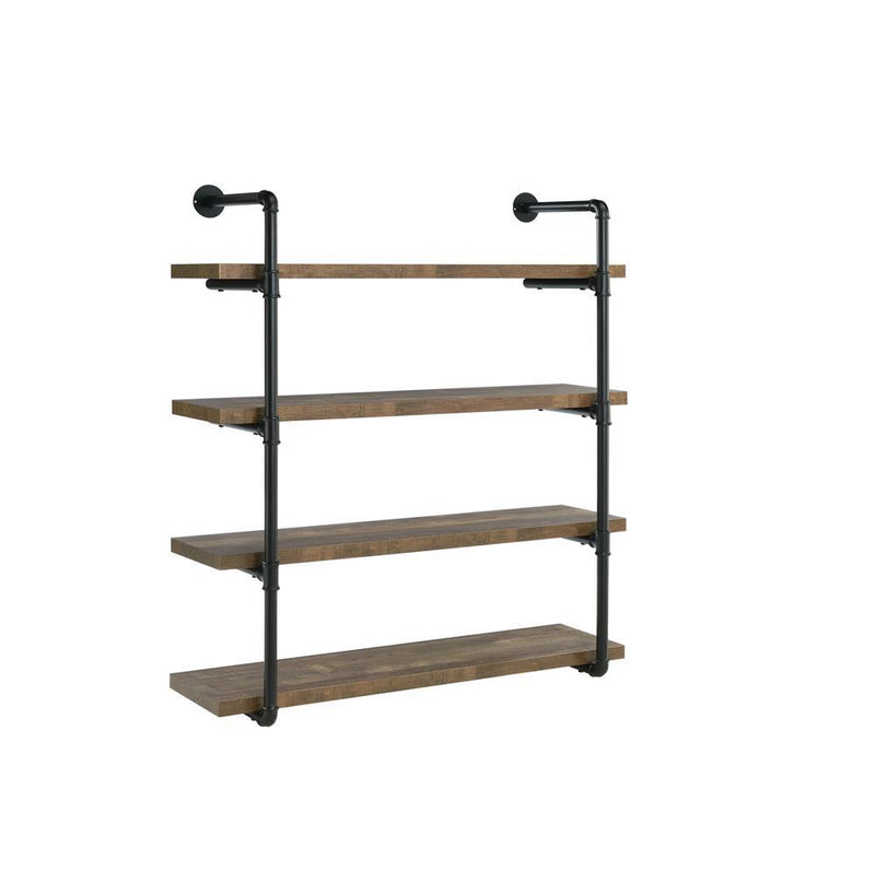 Elmcrest 40-inch Wall Shelf Black and Grey Driftwood - Furniture Now (CA)