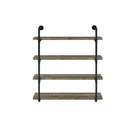 Elmcrest 40-inch Wall Shelf Black and Rustic Oak - Furniture Now (CA)