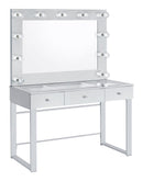 Umbridge 3-drawer Vanity with Lighting Chrome and White - Furniture Now (CA)