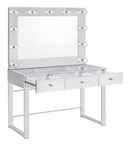 Umbridge 3-drawer Vanity with Lighting Chrome and White - Furniture Now (CA)