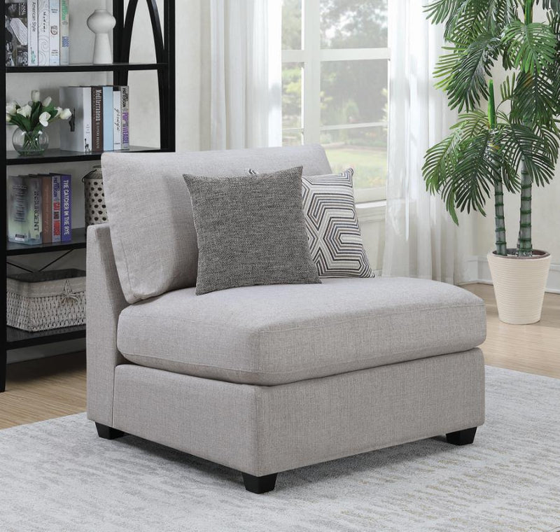 Cambria Upholstered Armless Chair Grey - Furniture Now (CA)