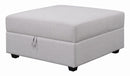 Cambria Upholstered Square Storage Ottoman Grey - Furniture Now (CA)
