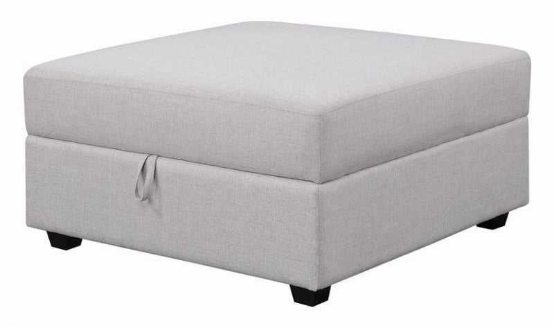 Cambria Upholstered Square Storage Ottoman Grey - Furniture Now (CA)
