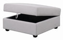 Cambria Upholstered Square Storage Ottoman Grey - Furniture Now (CA)