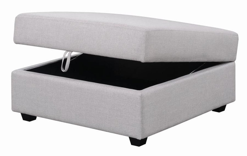 Cambria Upholstered Square Storage Ottoman Grey - Furniture Now (CA)