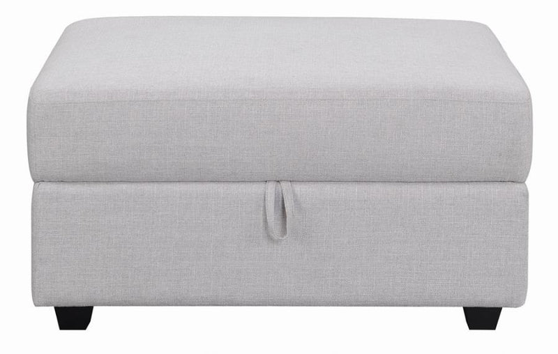 Cambria Upholstered Square Storage Ottoman Grey - Furniture Now (CA)