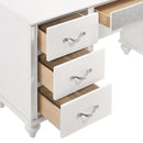 Barzini 7-drawer Vanity Desk with Lighted Mirror White - Furniture Now (CA)