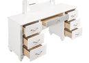 Barzini 7-drawer Vanity Desk with Lighted Mirror White - Furniture Now (CA)