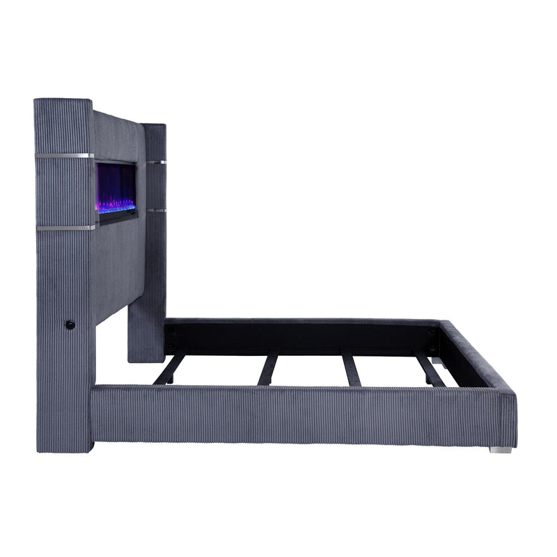 Tisdall California King, E.King & Queen Bed Grey, Black & Queen - Furniture Now (CA)