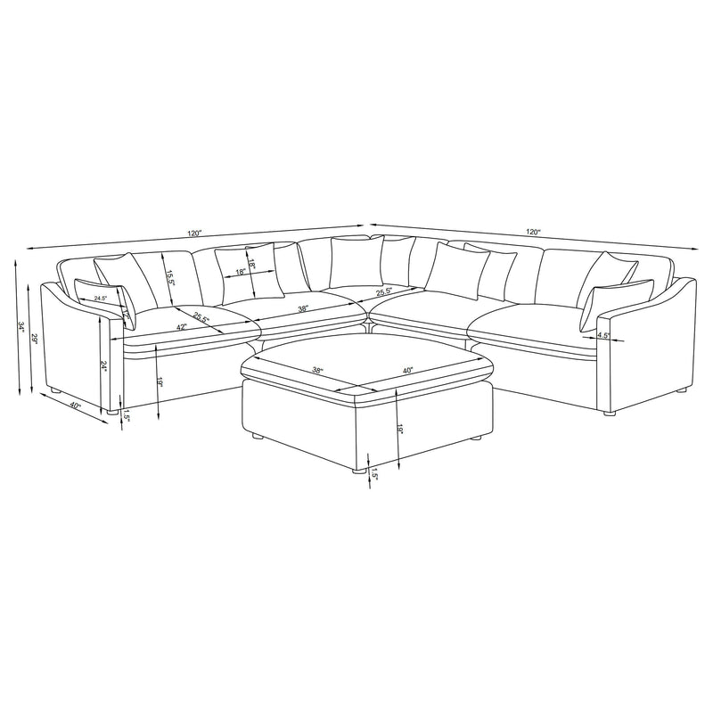 Hobson 6 Piece Sectionals - Furniture Now (CA)