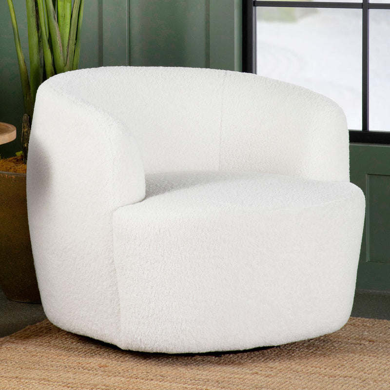 Hudson Upholstered Swivel Chair Natural - Furniture Now (CA)