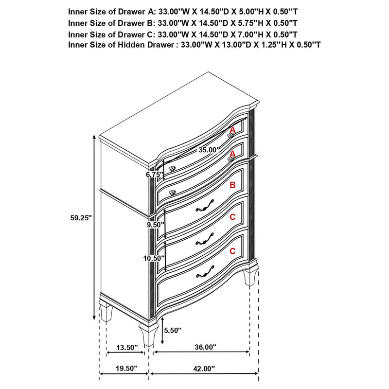 Evangeline 5 Pc Bedroom Set - Furniture Now (CA)