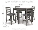 Bridson Counter Height Dining Table and Bar Stools (Set of 5) - Furniture Now (CA)