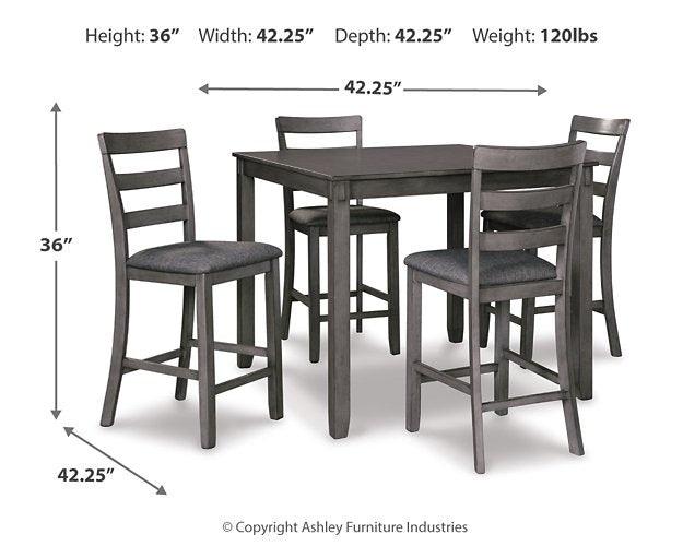 Bridson Counter Height Dining Table and Bar Stools (Set of 5) - Furniture Now (CA)