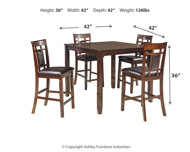 Bennox Counter Height Dining Table and Bar Stools (Set of 5) - Furniture Now (CA)