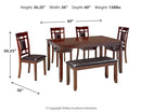 Bennox Dining Table and Chairs with Bench (Set of 6) - Furniture Now (CA)