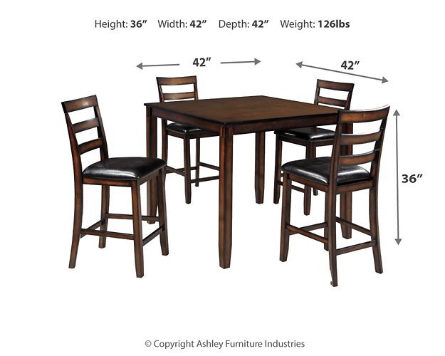 Coviar Counter Height Dining Table and Bar Stools (Set of 5) - Furniture Now (CA)