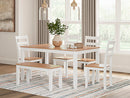 Gesthaven Dining Table with 4 Chairs and Bench (Set of 6) - Furniture Now (CA)