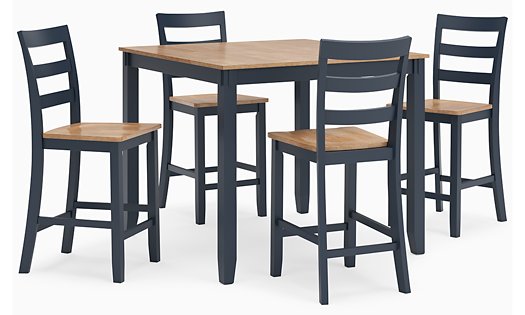 Gesthaven Counter Height Dining Table and 4 Barstools (Set of 5) - Furniture Now (CA)