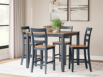 Gesthaven Counter Height Dining Table and 4 Barstools (Set of 5) - Furniture Now (CA)