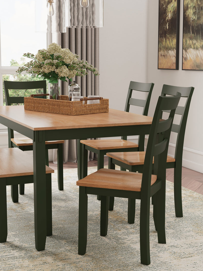 Gesthaven Dining Table with 4 Chairs and Bench (Set of 6) - Furniture Now (CA)