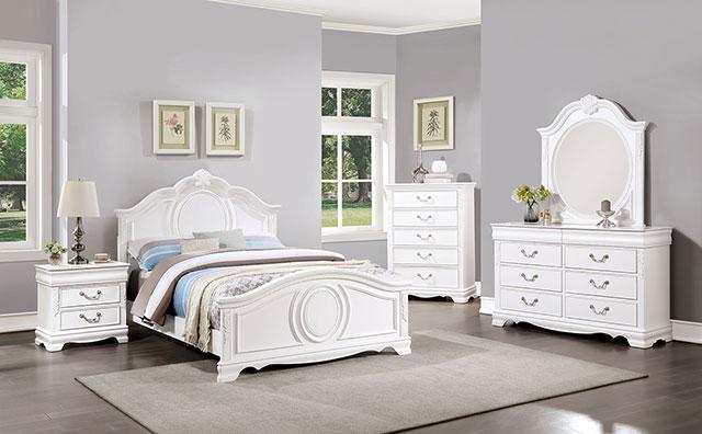 ALECIA Twin & Full Bed, White