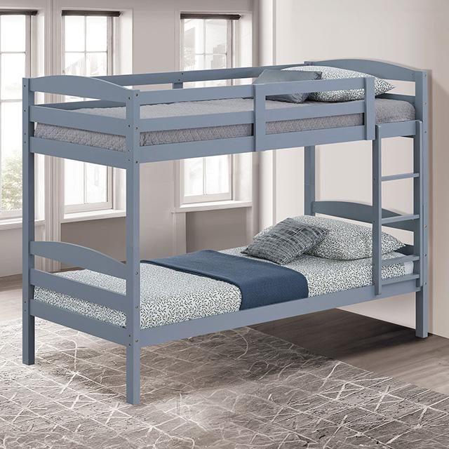 Finsbury Twin Twin Bunk Bed Espresso, Grey & White