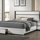 BIRSFELDEN Cal.King, E.King, & Queen Bed w/ Drawers, White