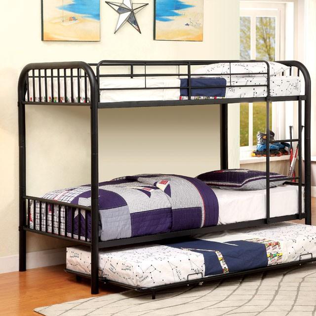 RAINBOW Black Metal Twin/Twin Bunk Bed