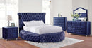 SANSOM E.King & Queen Bed, Black, Blue, & Grey