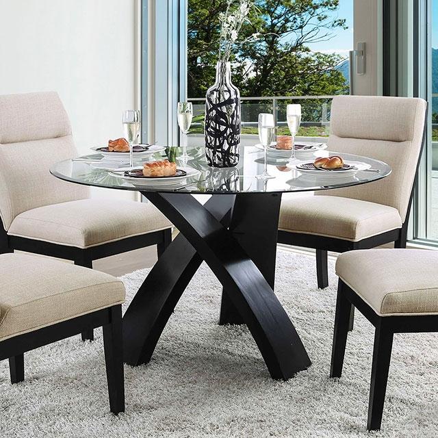 Jasmin Black/White Round Dining Table