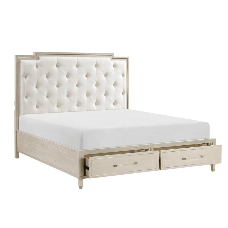 Genoa California King & Eastern King Platform Bed with Footboard Storage - Furniture Now (CA)