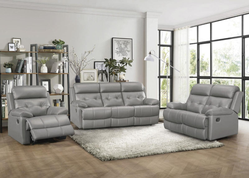 Homelegance Furniture Lambent Double Reclining Chair in Silver Gray