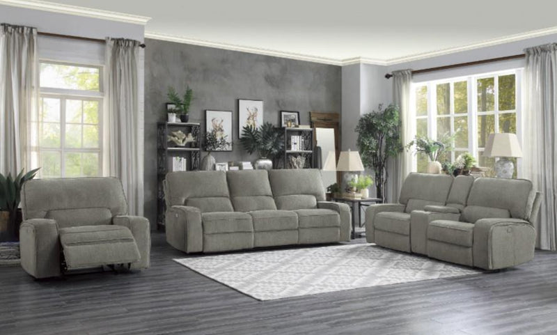 Homelegance Furniture Borneo Power Double Reclining Sofa in Mocha