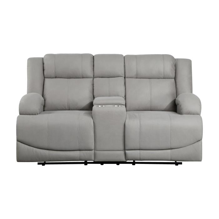 9207GRY-2 - Double Reclining Love Seat with Center Console image