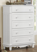 Clementine 5 Drawer Chest in White B1799-9 - Furniture Now (CA)