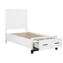 1450WHT-1-Youth (3) Twin Platform Bed with Footboard Storage - Furniture Now (CA)