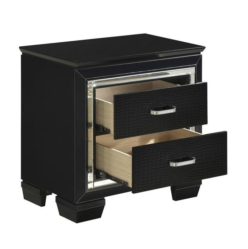 Allura Nightstand in Black 1916BK-4 - Furniture Now (CA)