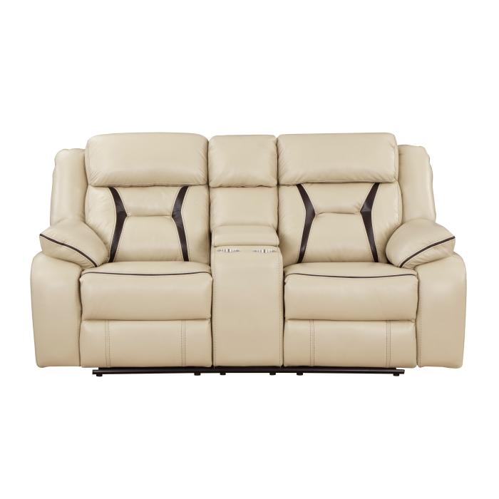 8229NBE-2 - Double Reclining Love Seat with Center Console - Furniture Now (CA)